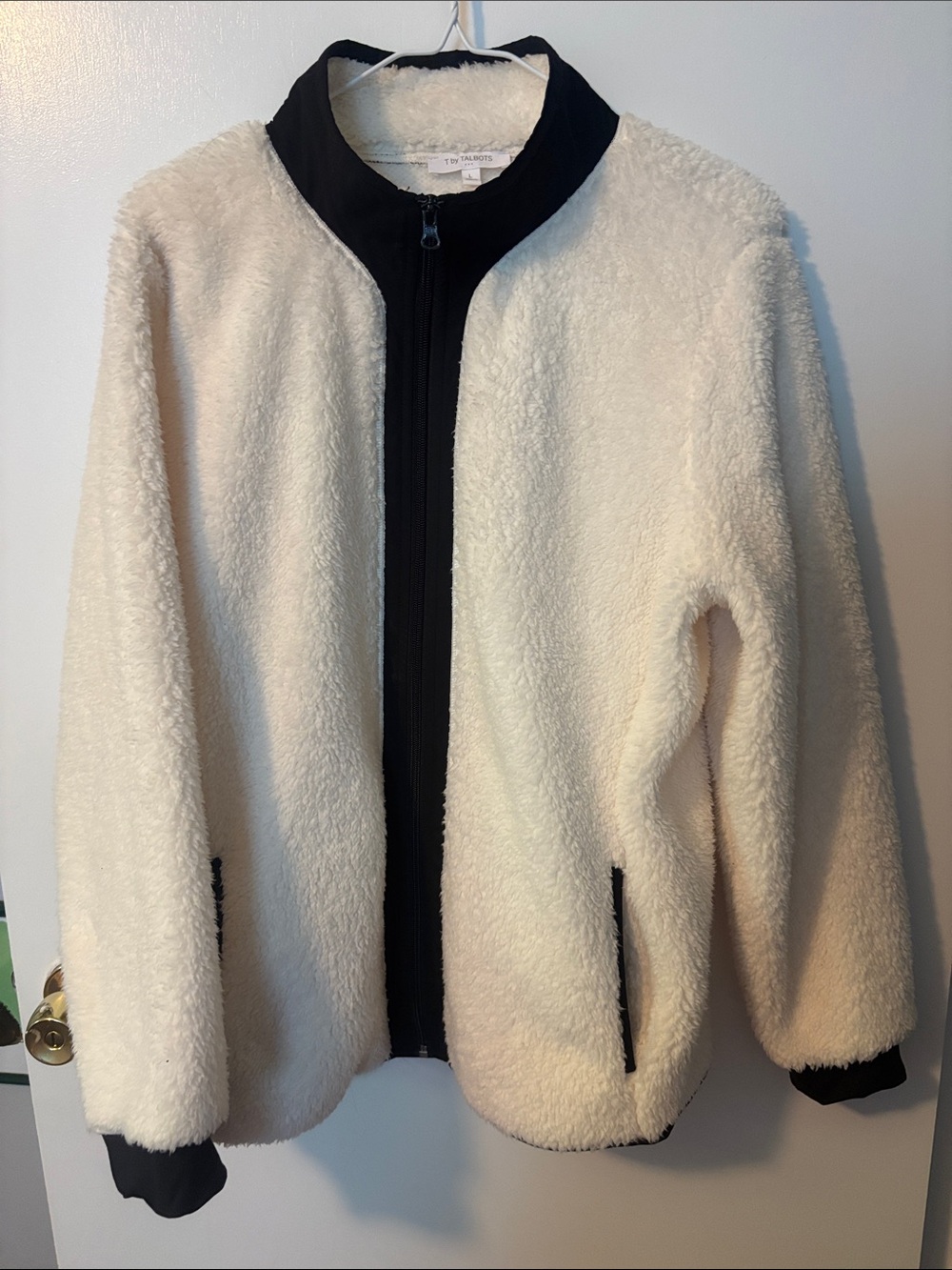 Quiet Luxury Winter Cozy T by Talbots Cream Sherpa Jacket Women’s Large